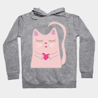 Valentine's day card with cute cats Hoodie